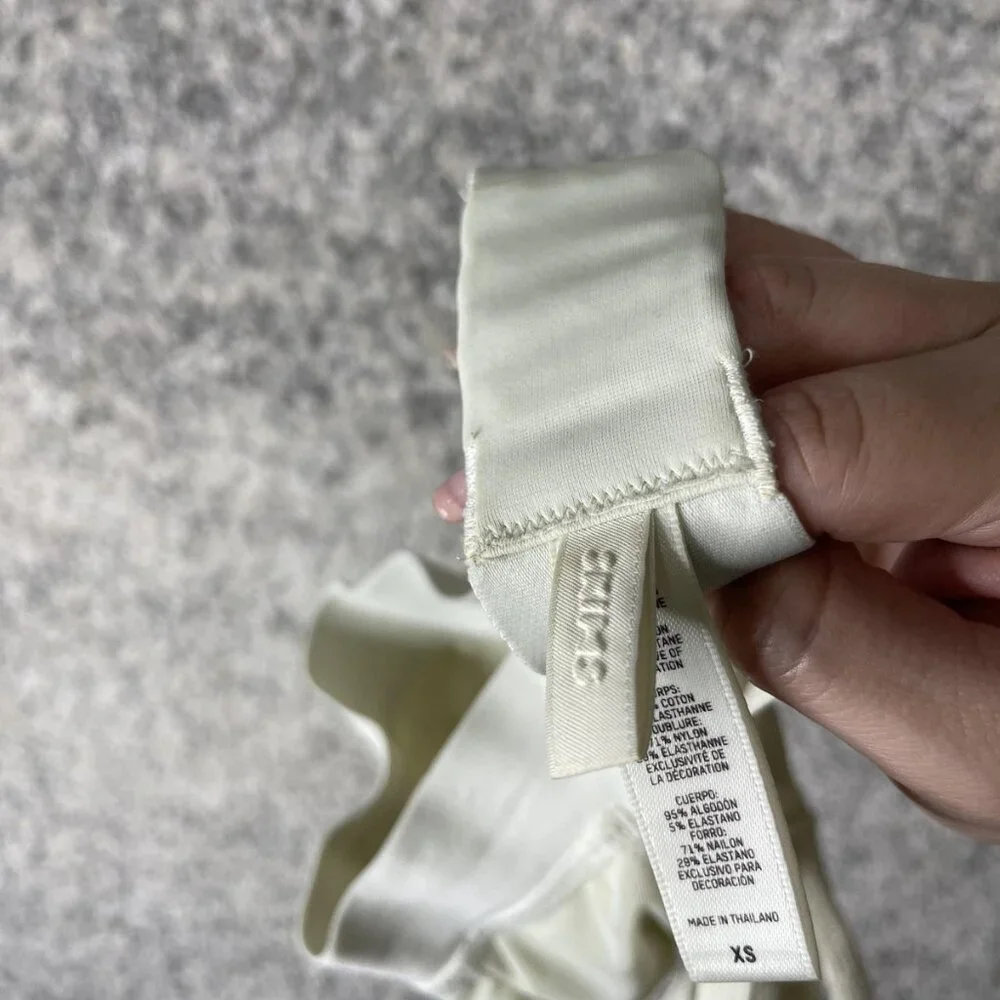 SKIMS‎ Bralette Womens XS Light Green Triangle Bra Ribbed Adjustable Hook Eye - Picture 8 of 8